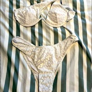 New white leopard swim bikini